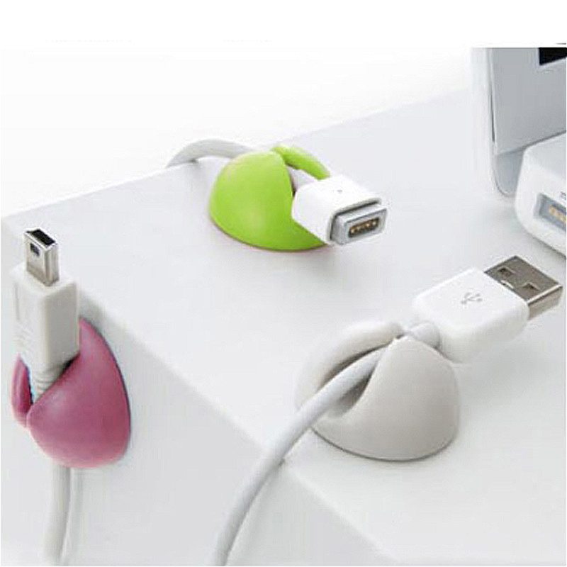 5Pcs USB 케이블 주최자 케이블 코드 실리콘 클립 라인 와이어 와인 더 헤드폰 이어폰 와이어 충전 전화 케이블 홀더